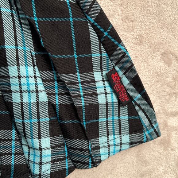 Disney Descendants Black & Blue Plaid Pleated Skirt Size XL (14-16) - Picture 6 of 8